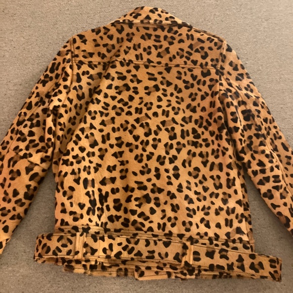 Walter Baker Leopard Ponyhair Motorcycle Jacket - Picture 3 of 4